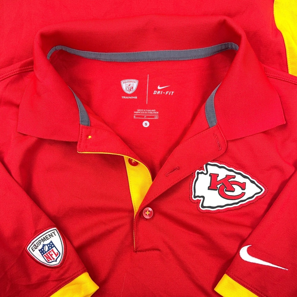 Kansas City Chiefs Polo Shirt Small‎ Red Nike Dri Fit Performance Golf NFL